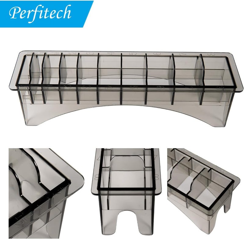 Perfitech Clipper Guard Holder Organizer with 10 Slots, Black, Sturdy PC Material - Image 4